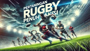 Pertandingan Rugby Penuh Aksi